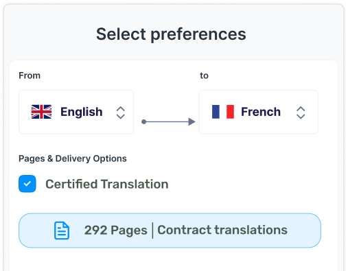 Gráfico do Rapid Translate de uma tela da interface do usuário de preferências de tradução de um fluxo de check-out.