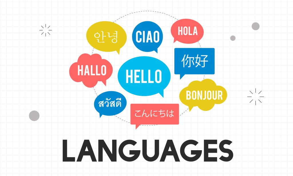 Traduction certifiée en anglais pour les étrangers 6 Illustrations du mot "HELLO" dans différentes langues.