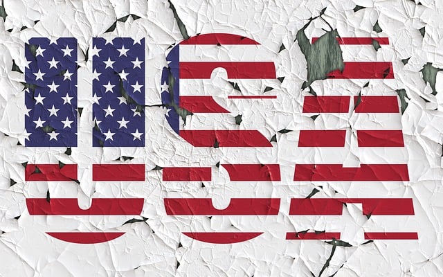 Augmentation des frais de l'USCIS en 2024 : Ce que les demandeurs doivent savoir 6 Le mot "USA" est inscrit sur une surface blanche avec le drapeau du pays.