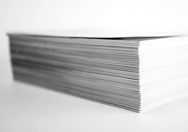 A stack of documents.