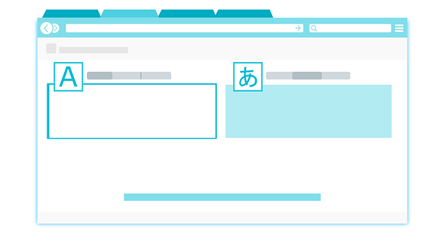 An illustration of a translation tool desktop interface.