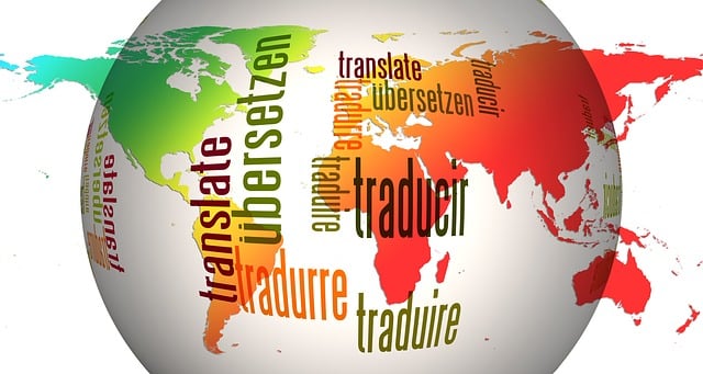 The word “Translate” is written in different languages on a globe.
