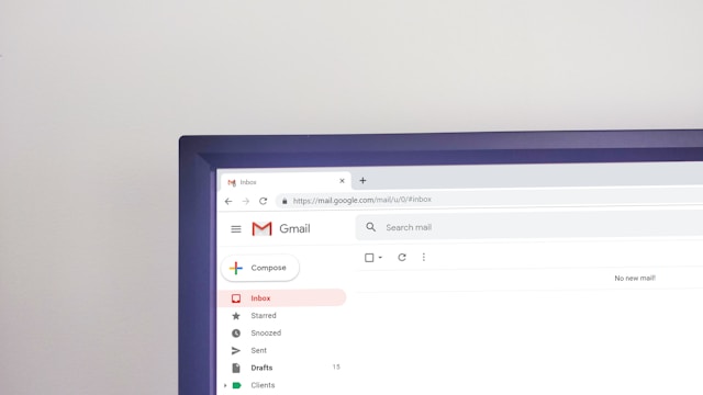 Close-up view of the Gmail user interface on a browser.
