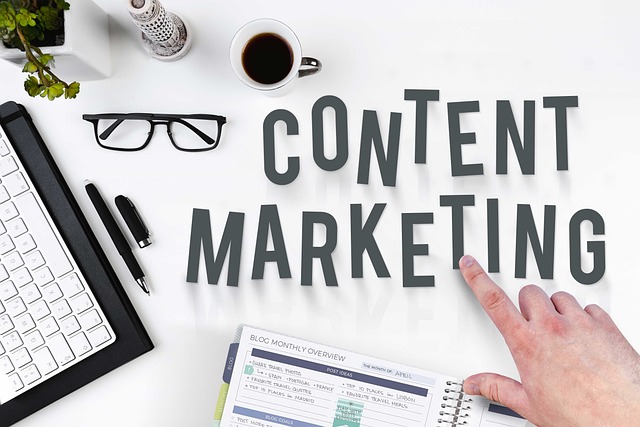 What Is Localization in the Translation Industry? 7 A person points to the words “CONTENT MARKETING” on a work desk.