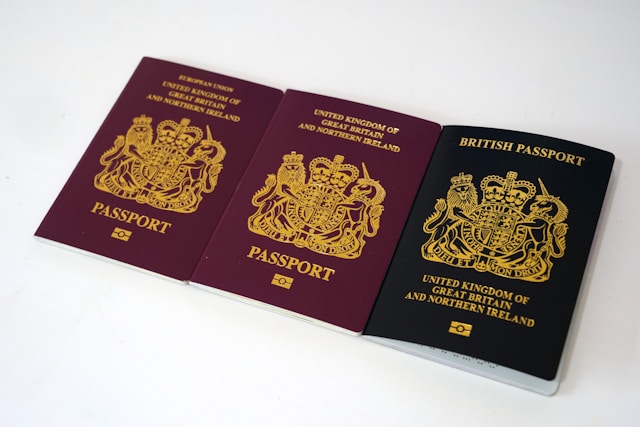 London Document Translation Services for Foreign Visitors 6 Three British passports on a table.