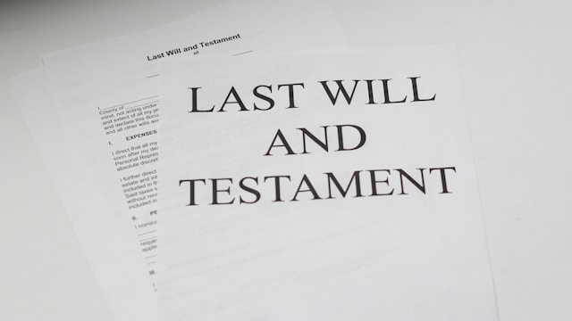 A close-up of a will.